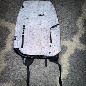 Nike White and Black Speckled Backpack
